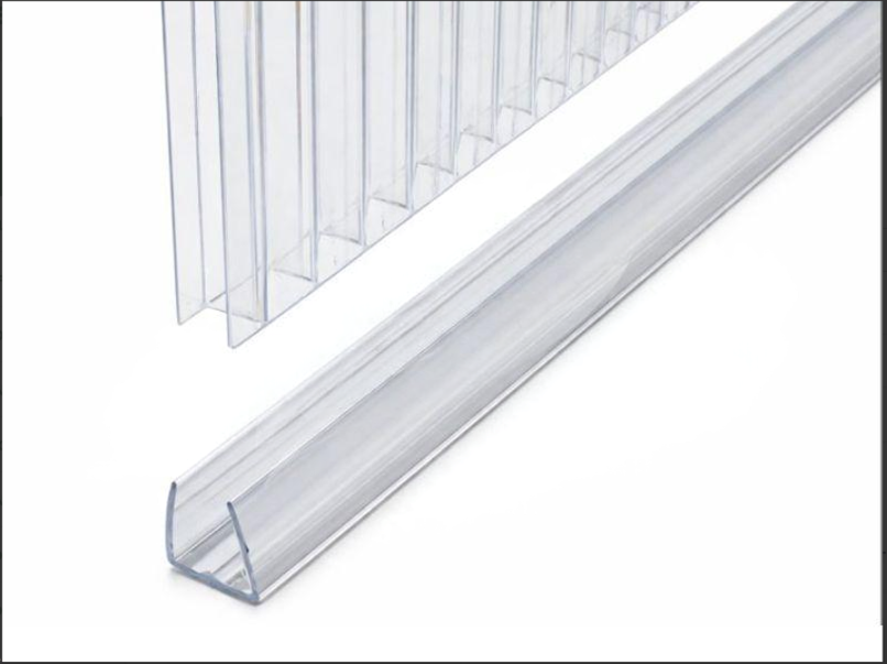 U-Profil 10 mm – 2,10 m – für einen sauberen Abschluss von 10-mm-Polycarbonatplatten.