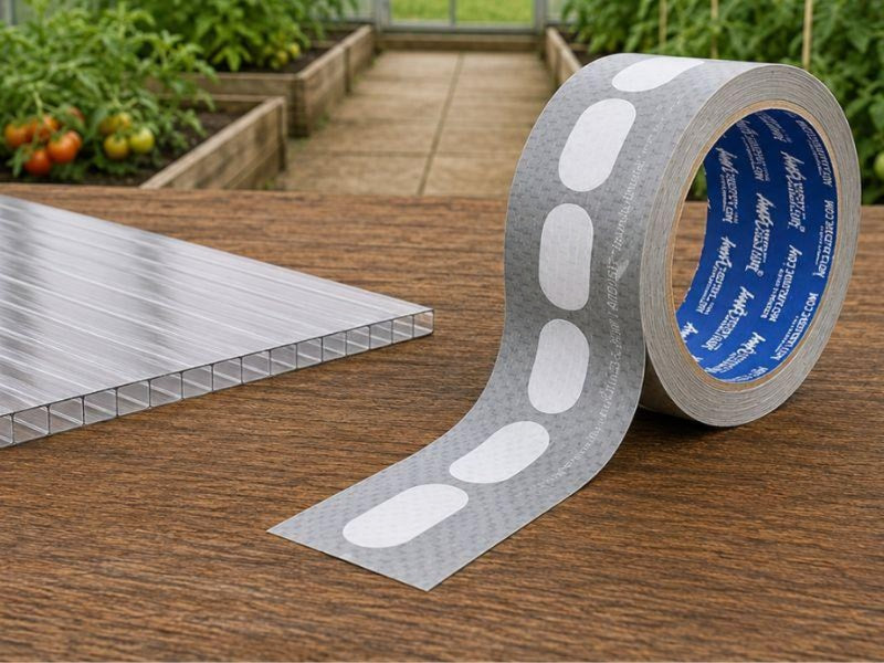 Schutzband für Polycarbonatplatten – 38 mm × 33 m - Zum Schutz offener Plattenkanten vor Staub, Schmutz und Feuchtigkeit.